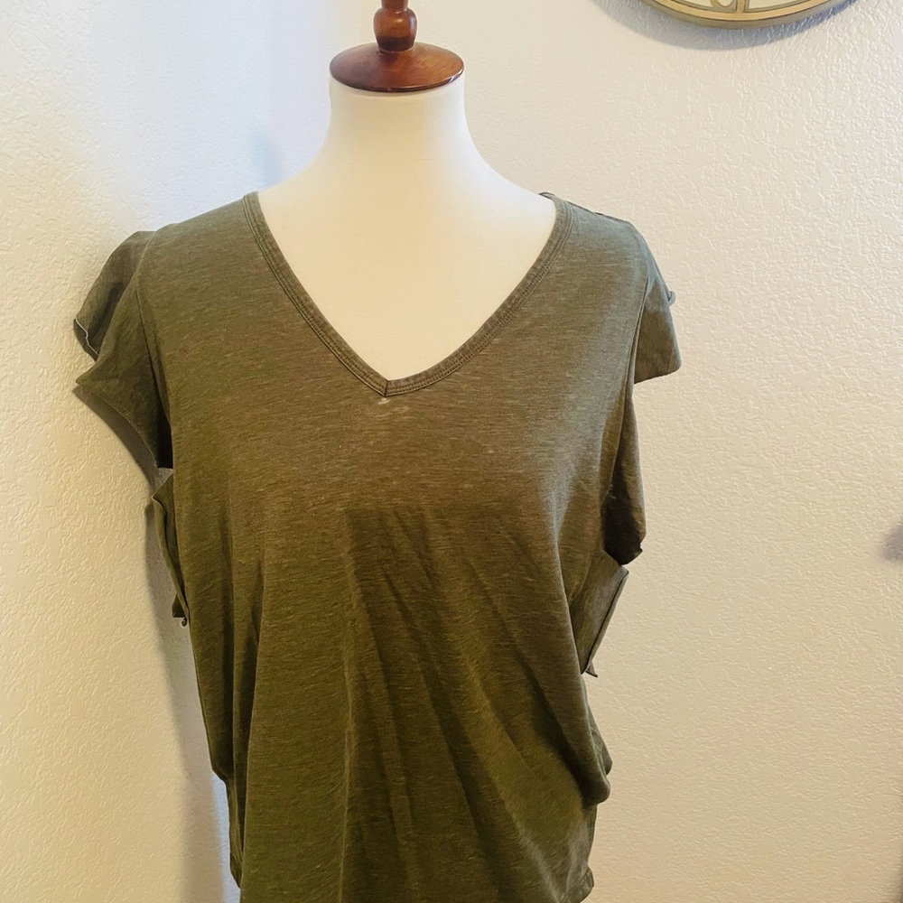 NWOT cute faded olive color top
